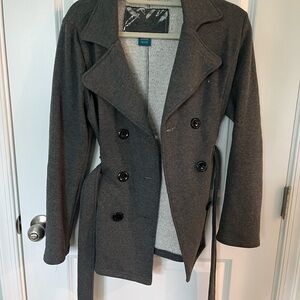 Women's Gray Double-Breasted Coat